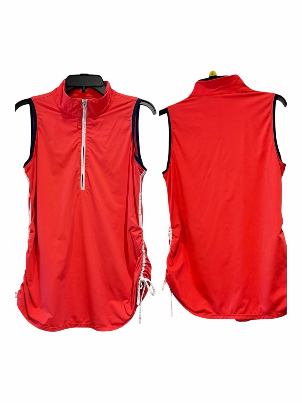 Kinona Sleeveless Red Zip-Front Top Golf Pickleball Tennis SMALL